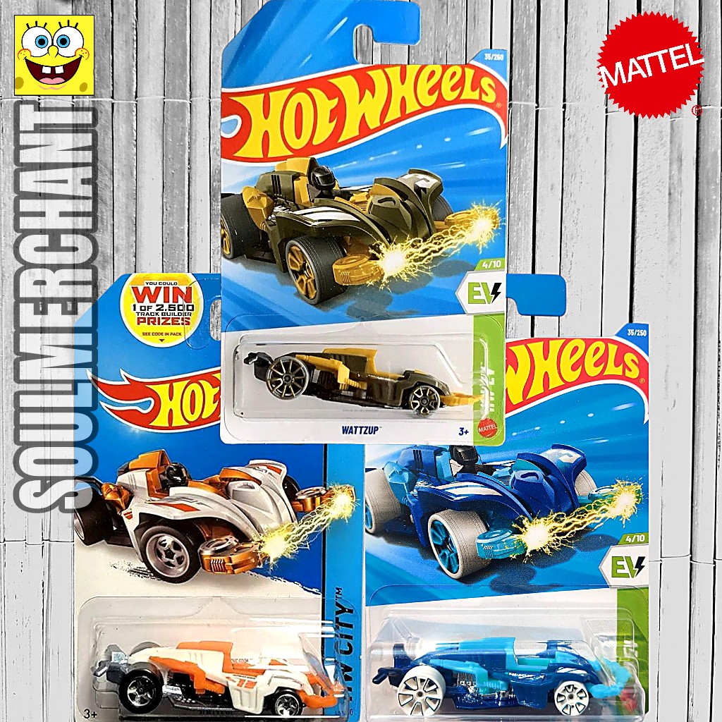 HOTWHEELS WATTZUP HITAM ORANGE TRACK ACES STARS JAGO BALAP RACE LOOP