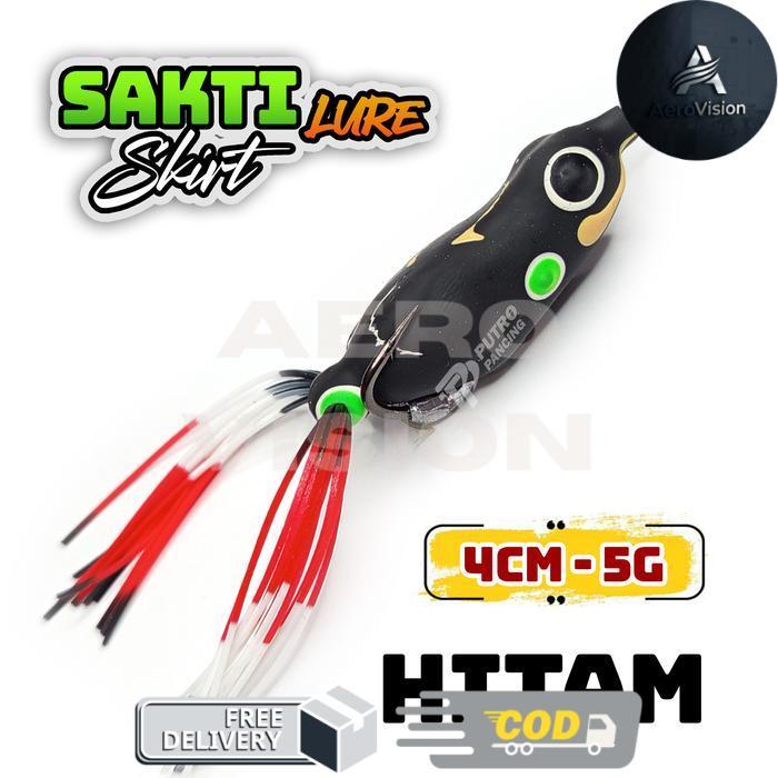 Lure Softfrog SAKTI LURE SKIRT Soft Frog Kodok Katak karet - Hitam