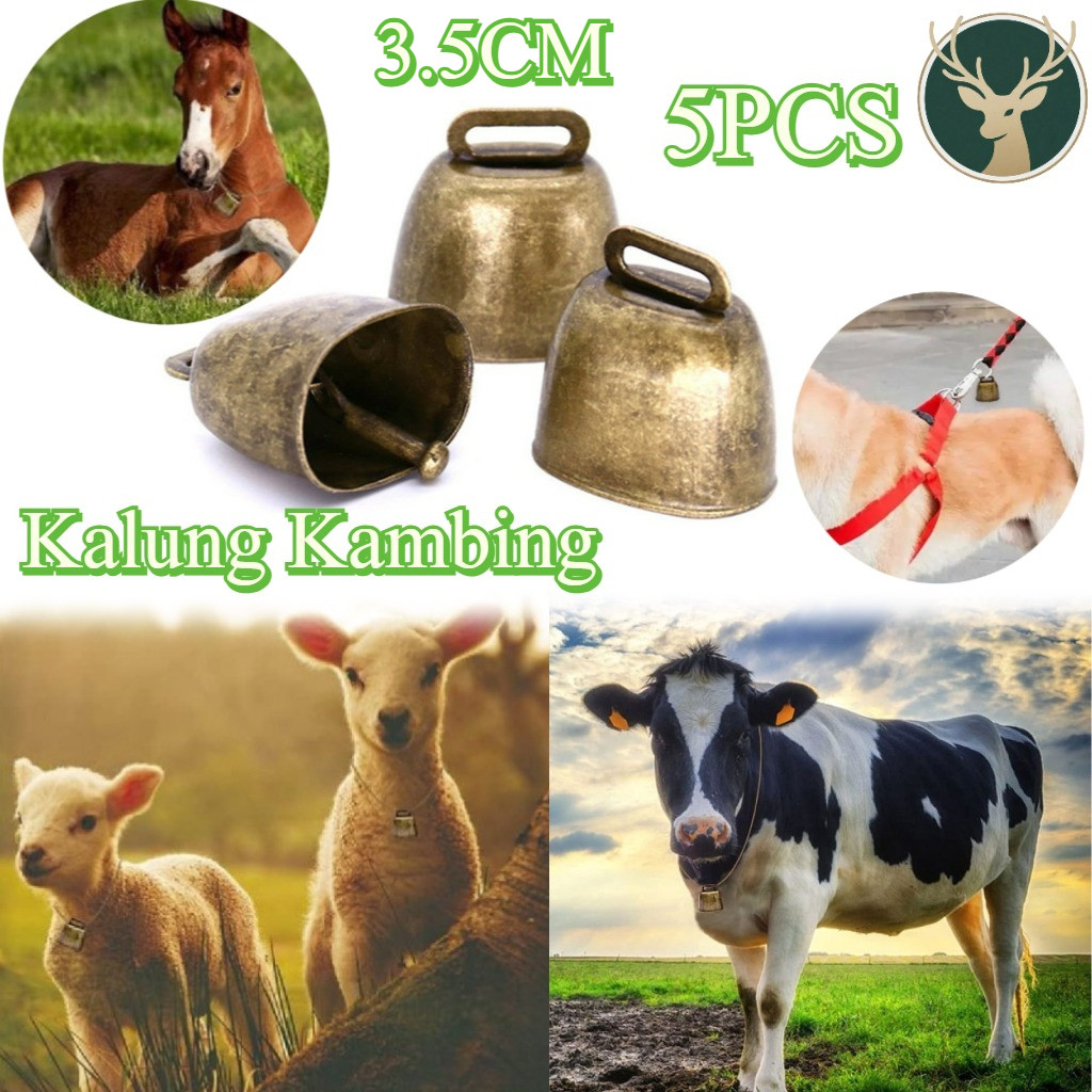 5PCS Klontongan Sapi Bunyi Keras/ Kalung Kambing / Lonceng Sapi Antik Lonceng Kalung Sapi Lonceng Ka