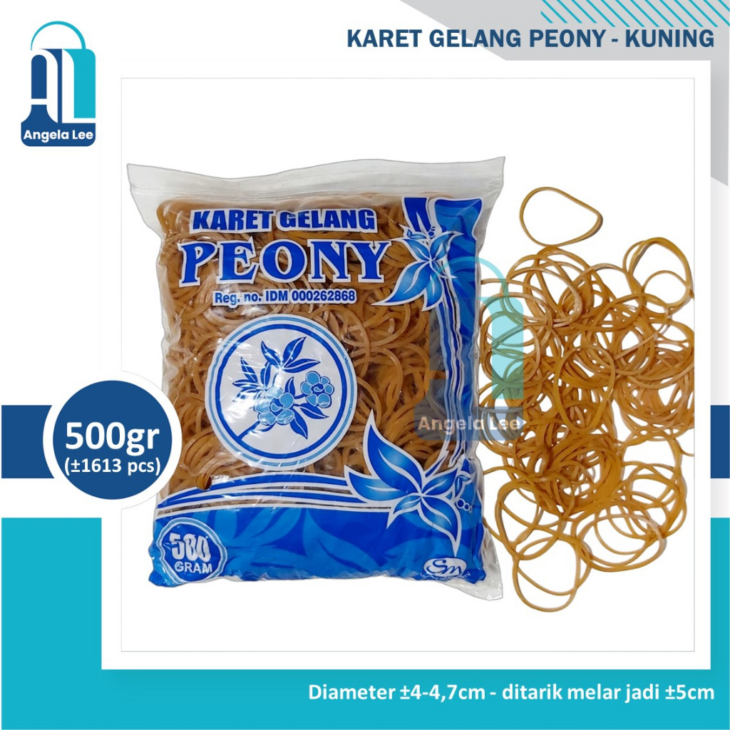 Karet Gelang Kuning Peony @500gram ikat duit uang plastik barang dapur