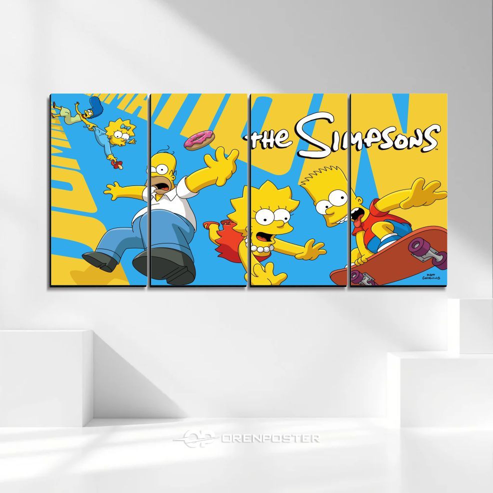 Poster Dinding Poster Simpsons Family Aesthetic Posters kartun, seni Hiasan Dinding Kamar Pajangan
