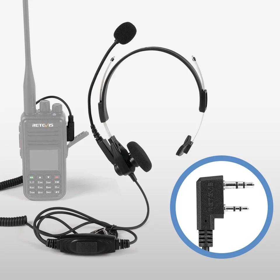 Retevis EHK013 EHK003 Walkie Talkie Headset K2 Pin PTT Adjustable Rotatable Rao Microphone for Retev