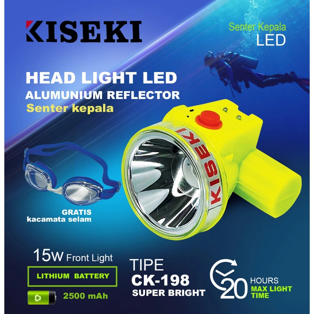 DAY SALE COD~SENTER KEPALA SELAM (handlamp diving) KISEKI CK198 CK 198 ,SENTER HEAD KISEKI 198 ,SENT