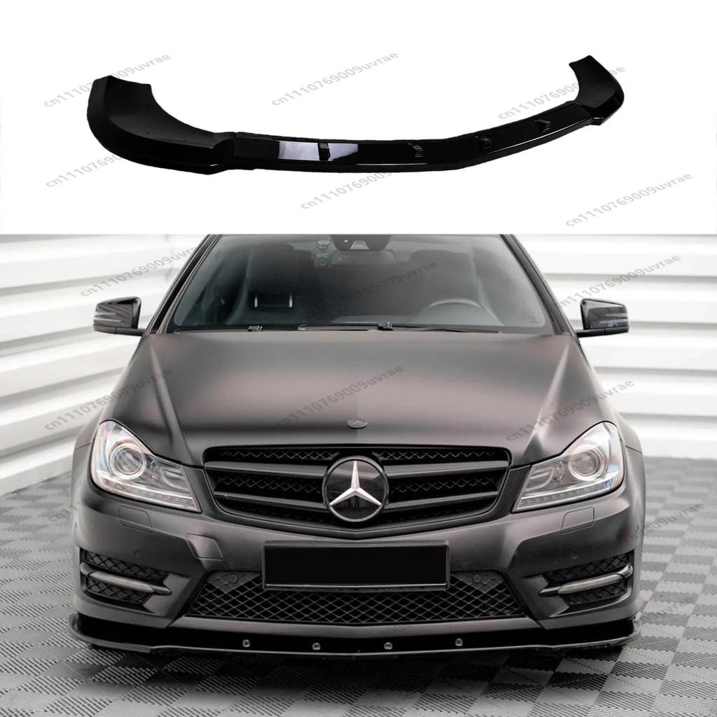 Gloss Black Max Style Front Bumper Lip Spoiler Splitter ffuser For Mercedes W204 S204 C204AMG-line 2