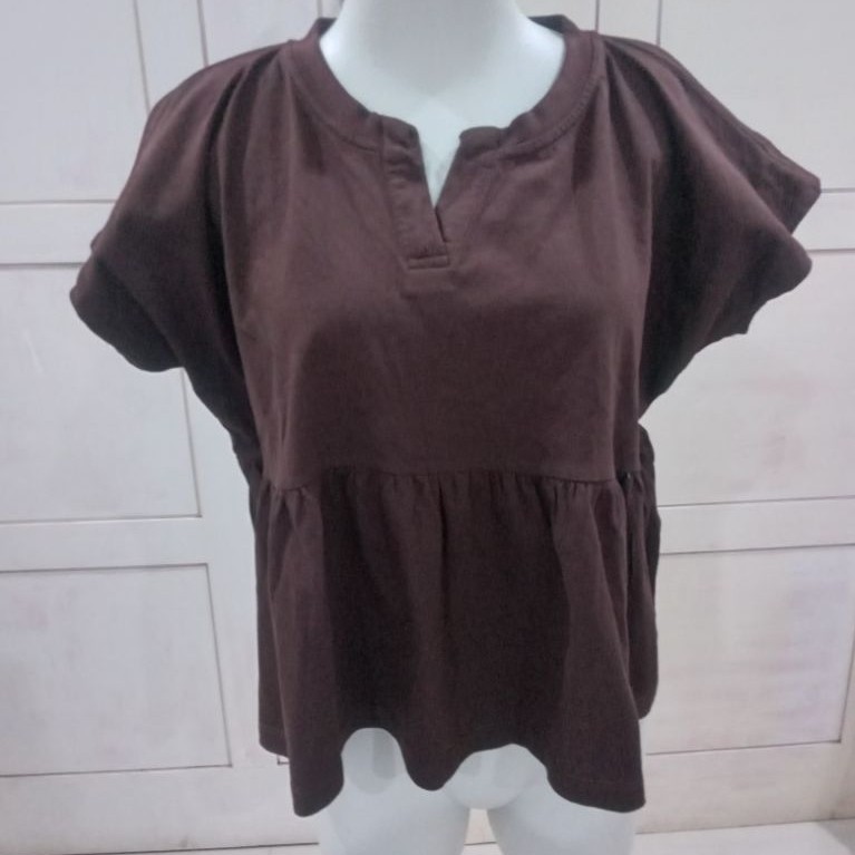 kaos polos wanita cantik premium brand zalmore XL coklat tua