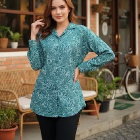 BAJU SERAGAM BATIK PKK NASIONAL TERBARU Hijau tosca lapis furing SERAGAM BATIK PKK