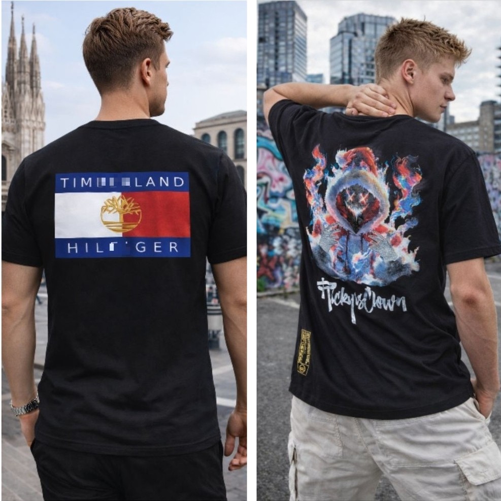 Kaos Oblong Motif Print Keren di Belakang Full Tag Free Box Bahan Katun Organik Premium Mirror 1:1 (