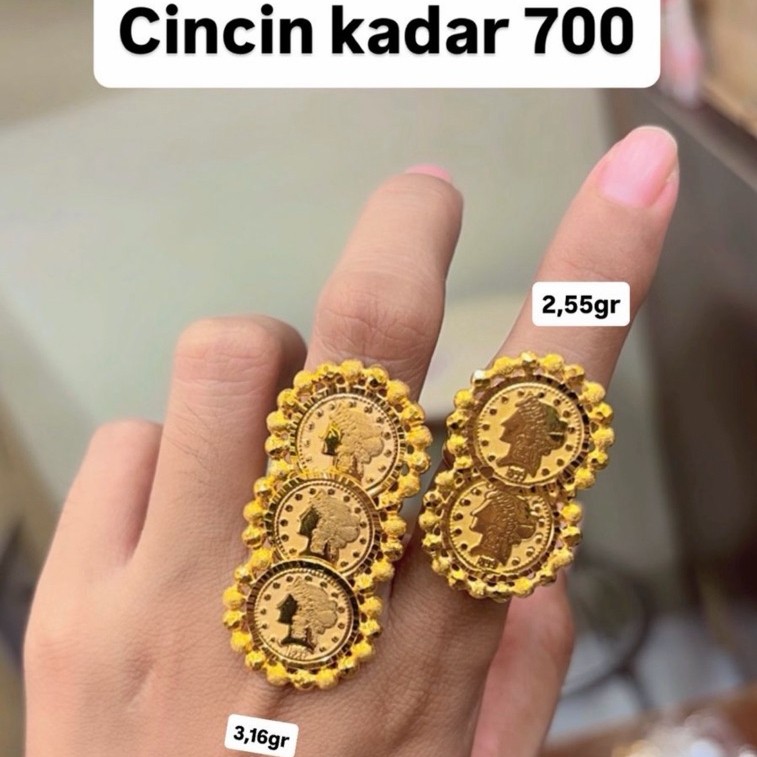 cincin koin variasi simple elegant emas asli kadar 700