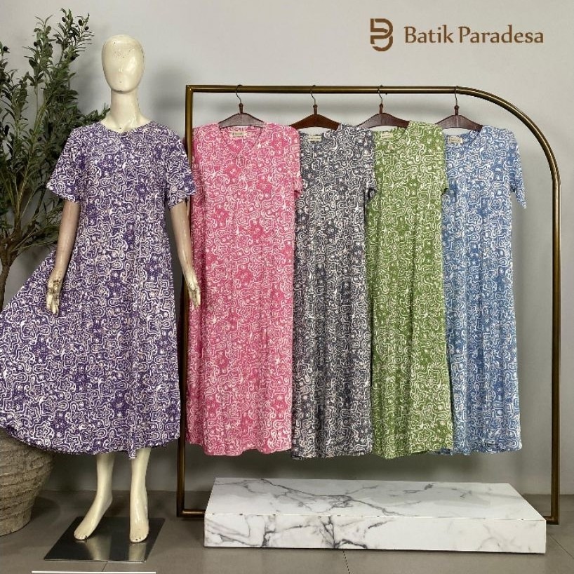 Daster Batik Pekalongan Daster Busui Daster Klok Resleting All Size Batik Paradesa by Batik Huza