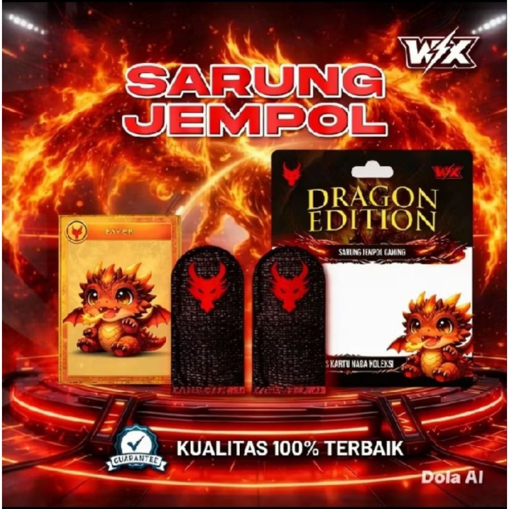 bisa (COD) Sarung jempol Gaming Legend Dragon Edition WK Kualitas Terbaik Wili salim Bonus diamon ff