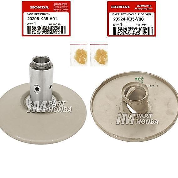 23205-K35-V01 23224-K35-V00 FACE SET MOVABLE DRIVEN PULLEY COWOK CEWEK VARIO 125 LED K60 2015 - 2017