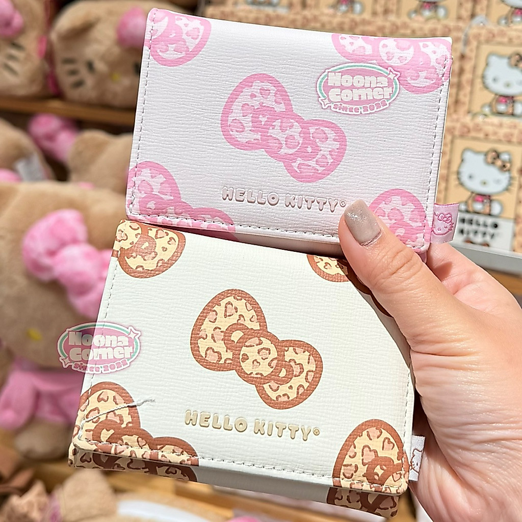 Miniso x Sanrio ‼️ Dompet Lipat Trifold / Bowknot Wallet Hello Kitty Leopard Print Collection (11x3x