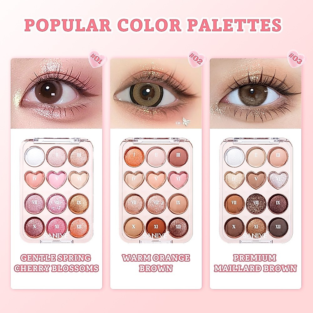 SANIYE-SANIYE EYES OF ENCHANTMENT-SANIYE EYESHADOW 12 COLOR-SANIYE PALETTE