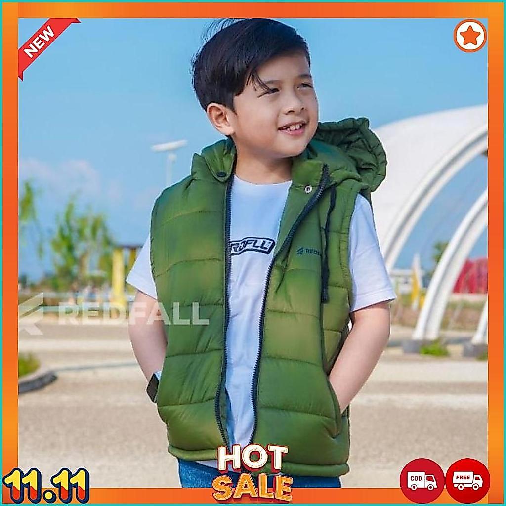 Rompi Puffer Army Anak Bolak Balik Usia 3-12 Tahun [C5]