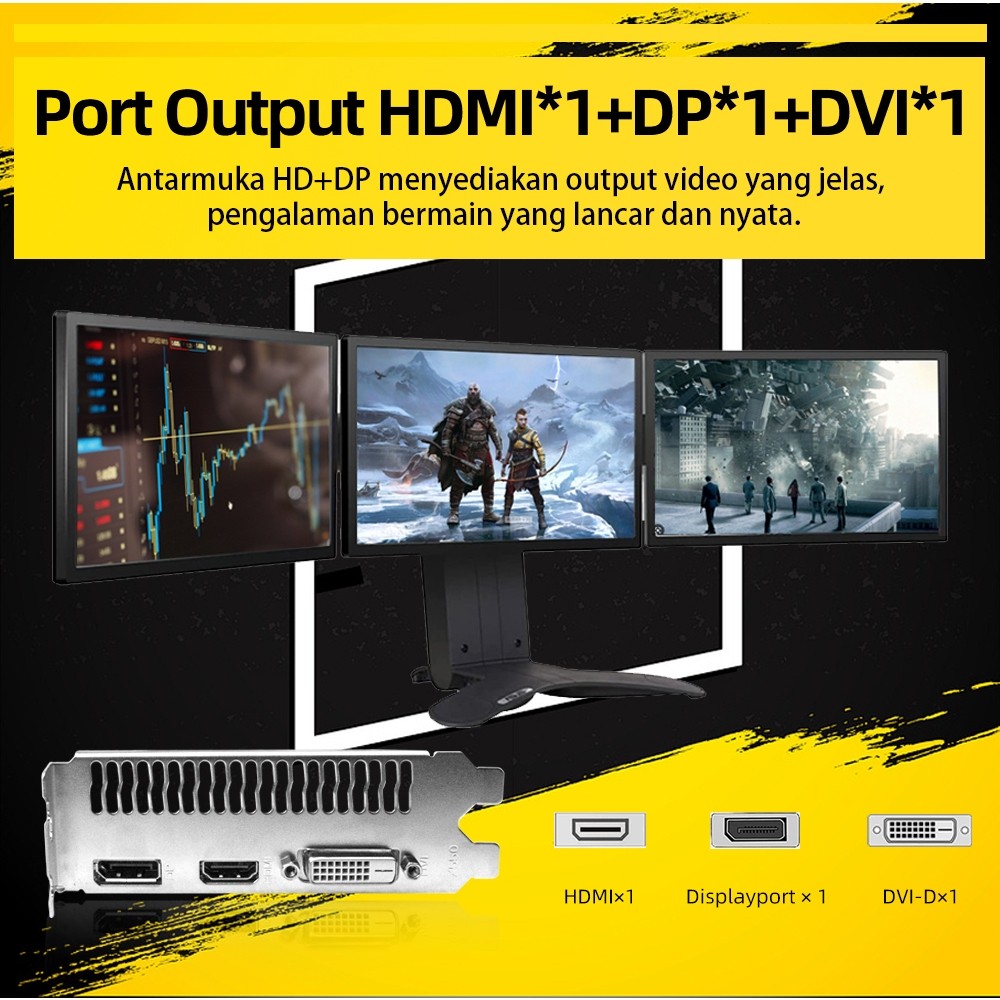 AISURIX AMD RX 550 4GB DDR5 128Bit Graphics Card Dual Fans GPU Radeon RX550 4G D5 VGA Card COD