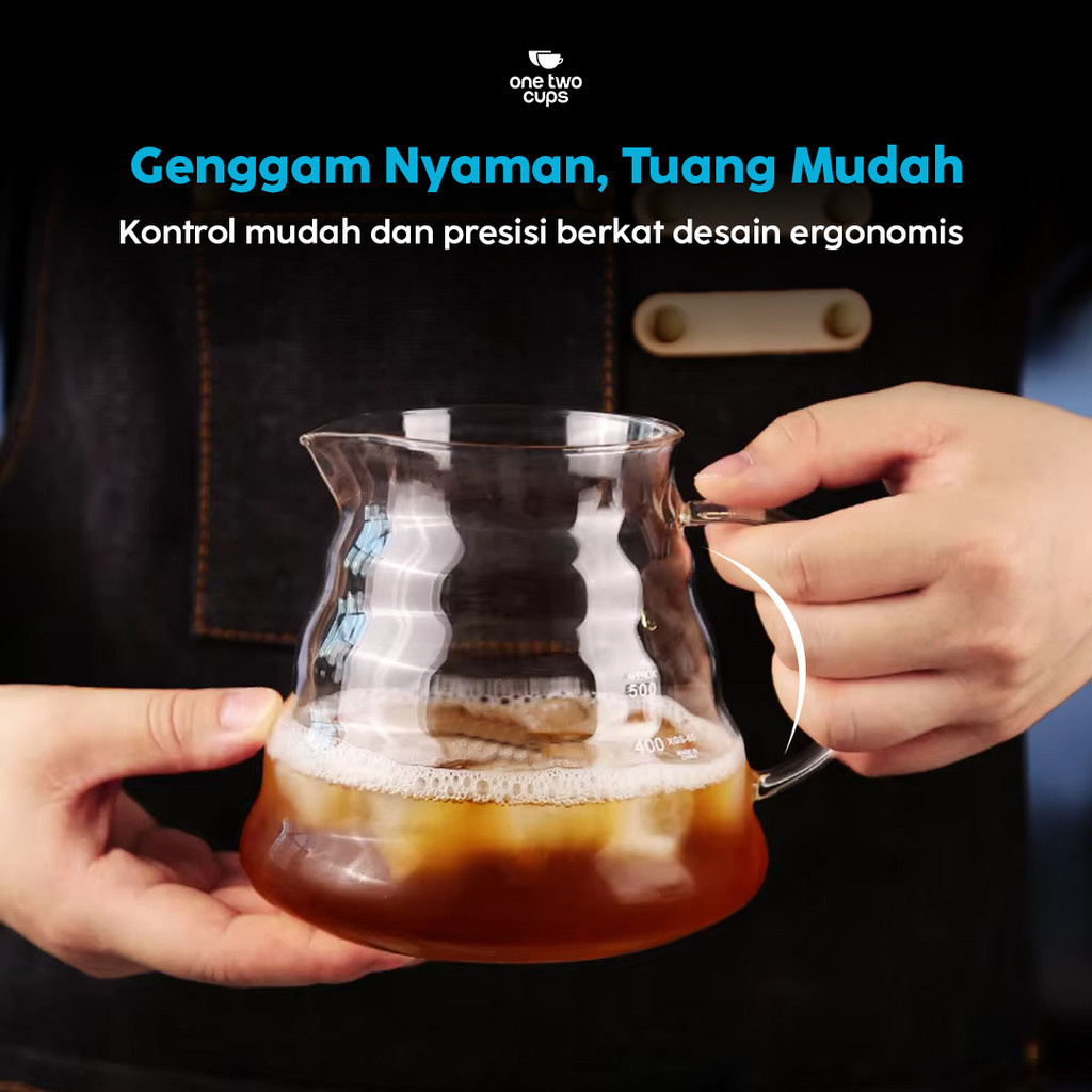 Coffee Server V60 Drip Pour Over Borosilicate Glass One Two Cups