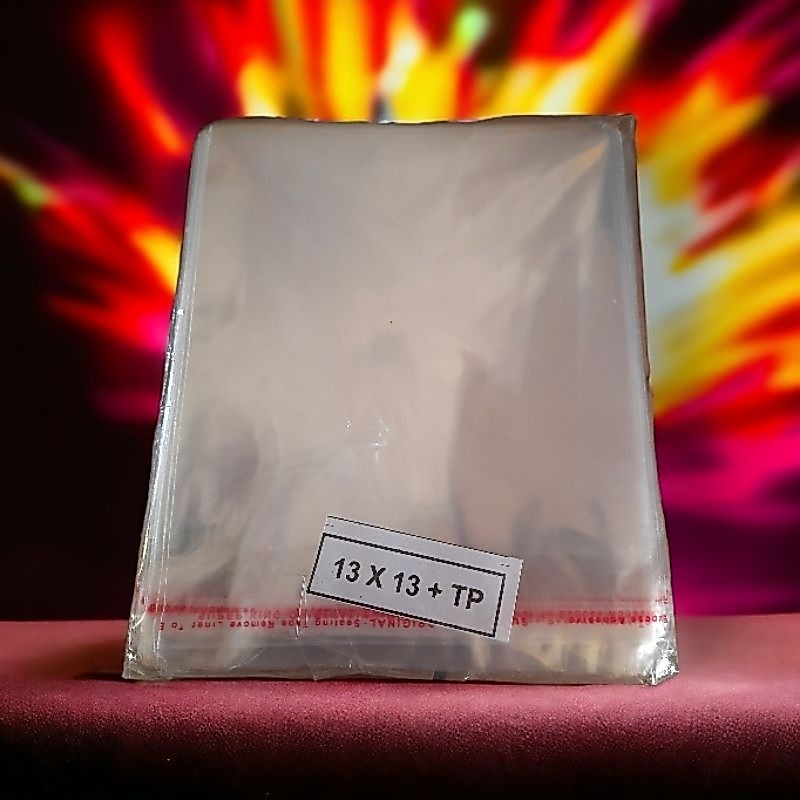 PLASTIK OPP MURAH UK 13 x 13 TEBAL 17MIC ISI 100 PCS - PLASTIK OPP LEM