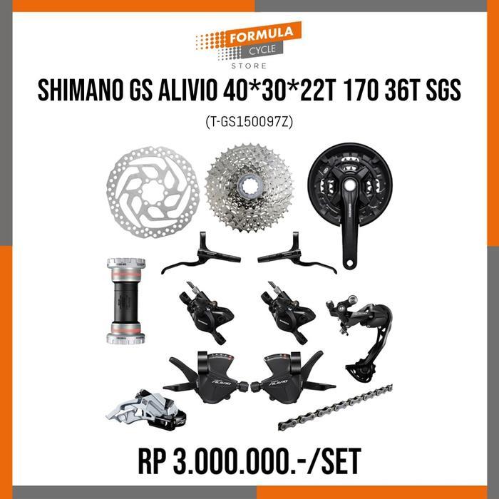 GROUPSET MTB SHIMANO ALIVIO 3x9 SPEED DISC BRAKE MECHANICAL