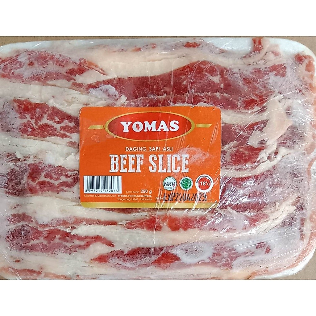 YOMAS DAGING SAPI SLICE DGN LEMAK (SABU-SABU) 250GR