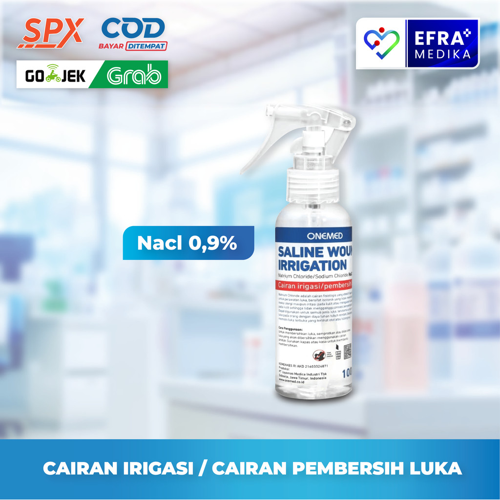 ONEMED Saline Wound Irrigation Spray 100 Ml (NaCl 0.9%) Cairan Cuci Luka / Cairan Untuk Cuci Hidung
