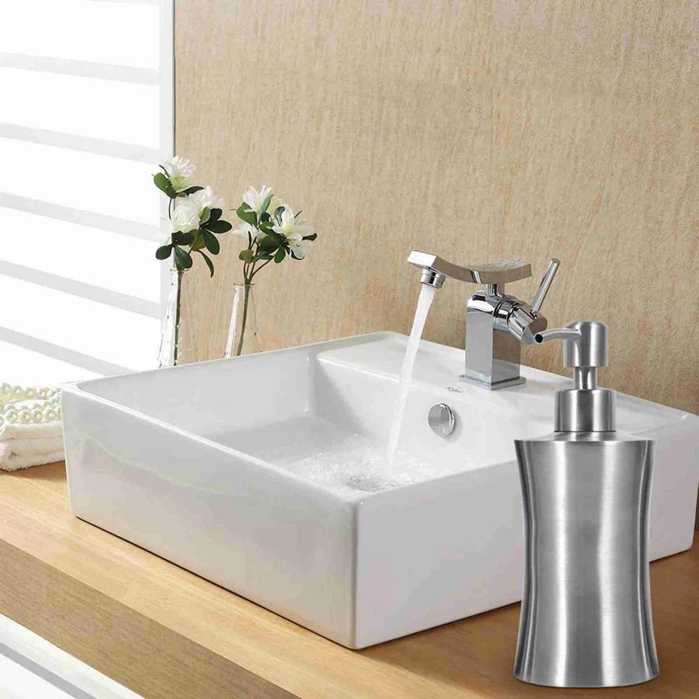 304 Stainless Steel Stainless Steel spenser 400ml 250ml Liquid Soap spenser Bottle Pump Silver Foami