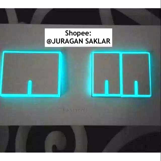 Saklar White 3 Gang 3 tombol Panasonic dengan lampu fluorescence STYLE SERIES