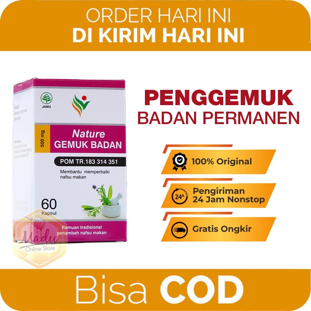 Jiushop Promo Termurah Suplemen Penggemuk Badan Nature Gemuk Badan Pil Penggemuk Badan Bpom Permanen