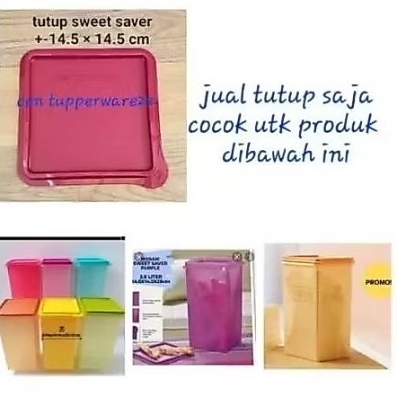 Original Seal Tutup Sweet Saver Tupperware Baru. Ukuran 14,5 x 14,5 cm.