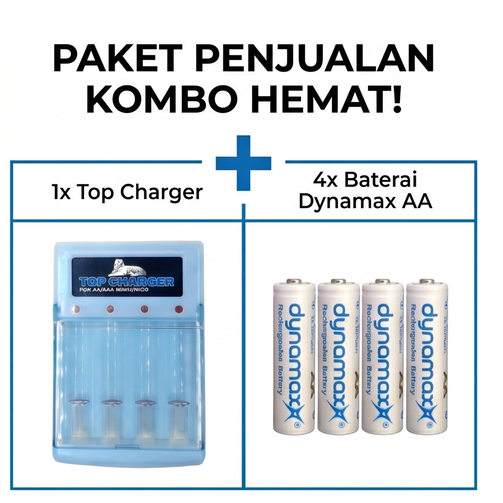 ALAT CAS 4 SLOT BATERAI CAS AA 1500 MAH CHARGER BATTERY