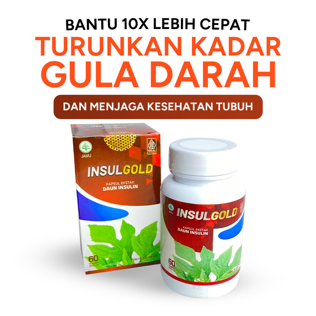 Insulgold Herbal Kapsul 60 Kapsul BPOM Halal - Suplemen Herbal untuk Membantu Menjaga Kadar Gula Dar