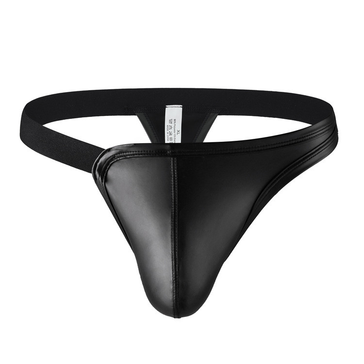 Celana Dalam Thongs Pria Synthetic Leather DF49 Men Underwear Thongs