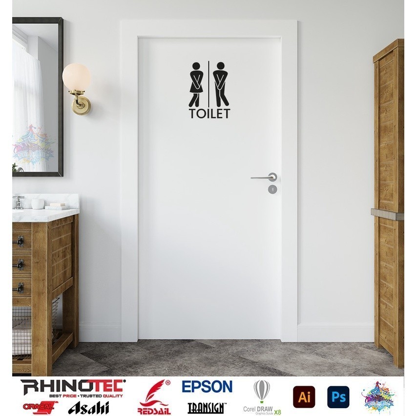 Cutting Sticker Toilet Gril And Boy Variasi Timbul Keren Nyala Dekorasi Rumah Kamar Mandi Kaca Holog