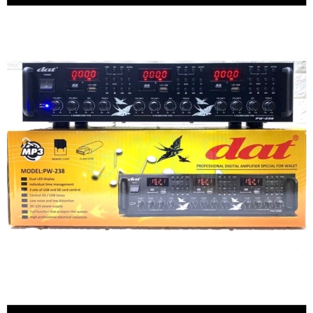 Ampli Dat PW 238 3player 6 channel AMPLI WALET DAT PW 238 SUARA PANGGIL TARIK DAN INAP