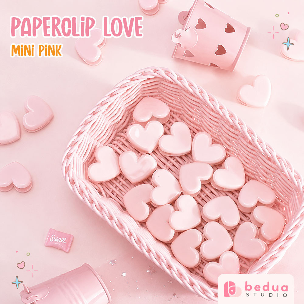 Penjepit Kertas Bentuk Heart Paper Clip Love Cute Pink | BeduaStudio