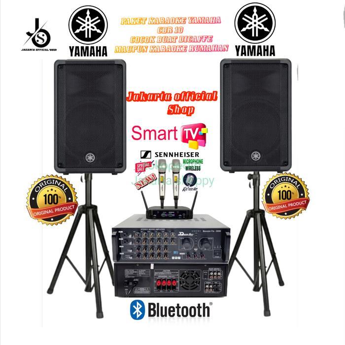 PAKET KARAOKE YAMAHA CBR 10 YAMAHA 10 INCH + MIC WIRELESS amplifier bl