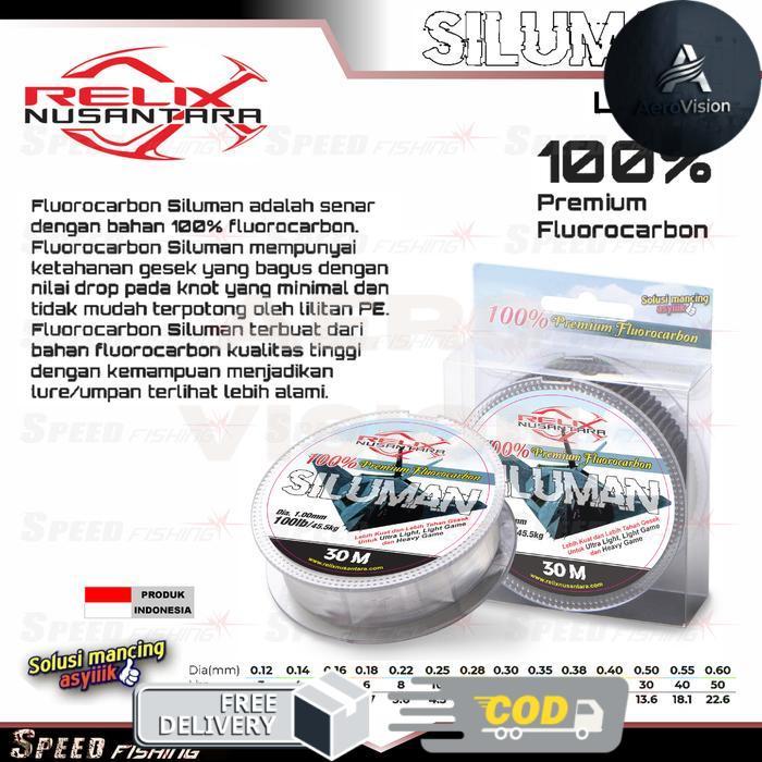 Senar Leader Relix Nusantara Siluman 100% Fluorocarbon - 50lb