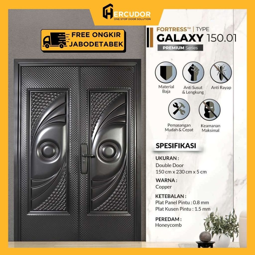 FORTRESS GALAXY DD - Pintu Utama Baja Luxury Fortress GALAXY Double 150x230