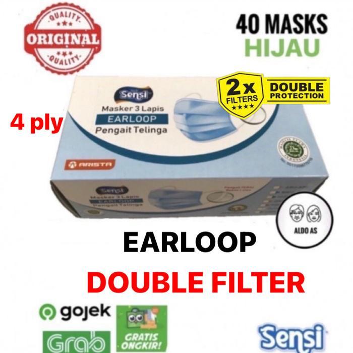 Masker Sensi Earloop isi 40 pcs Grosir - Biru