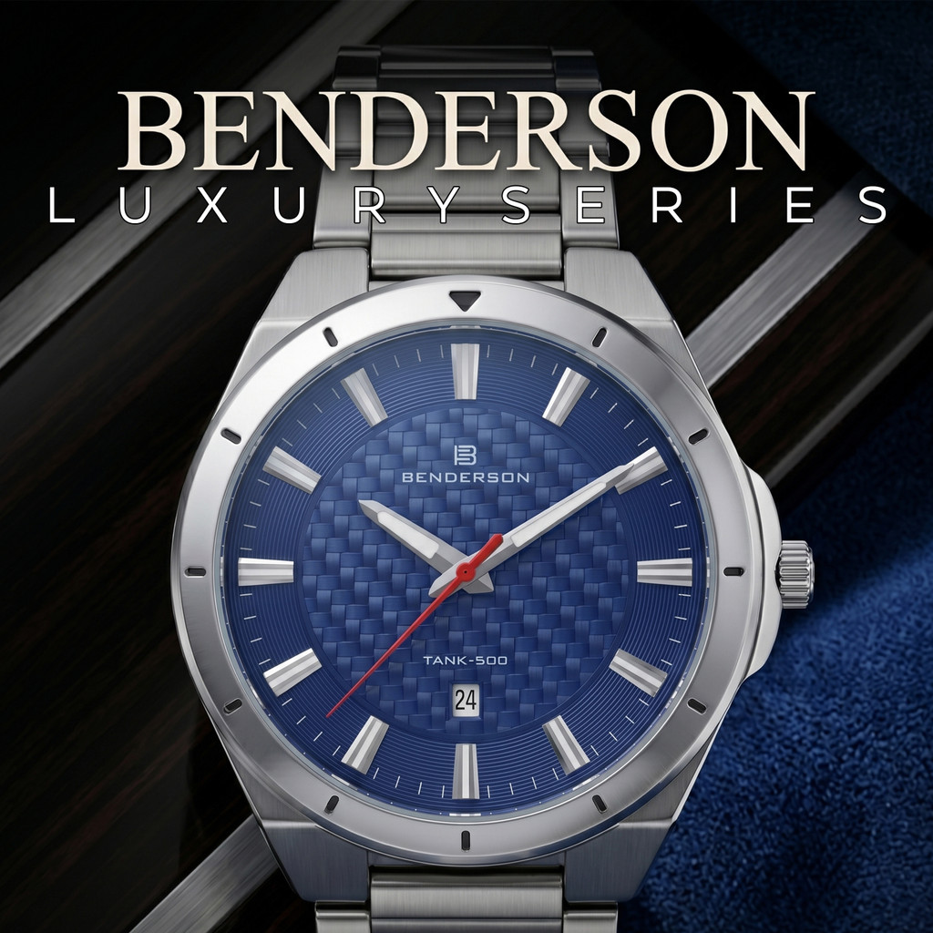 BENDERSON 1193M JAM TANGAN PRIA MEWAH DEEP BLUE SERIES ELEGAN 3 ATM WATER RESISTANT FREE BOX