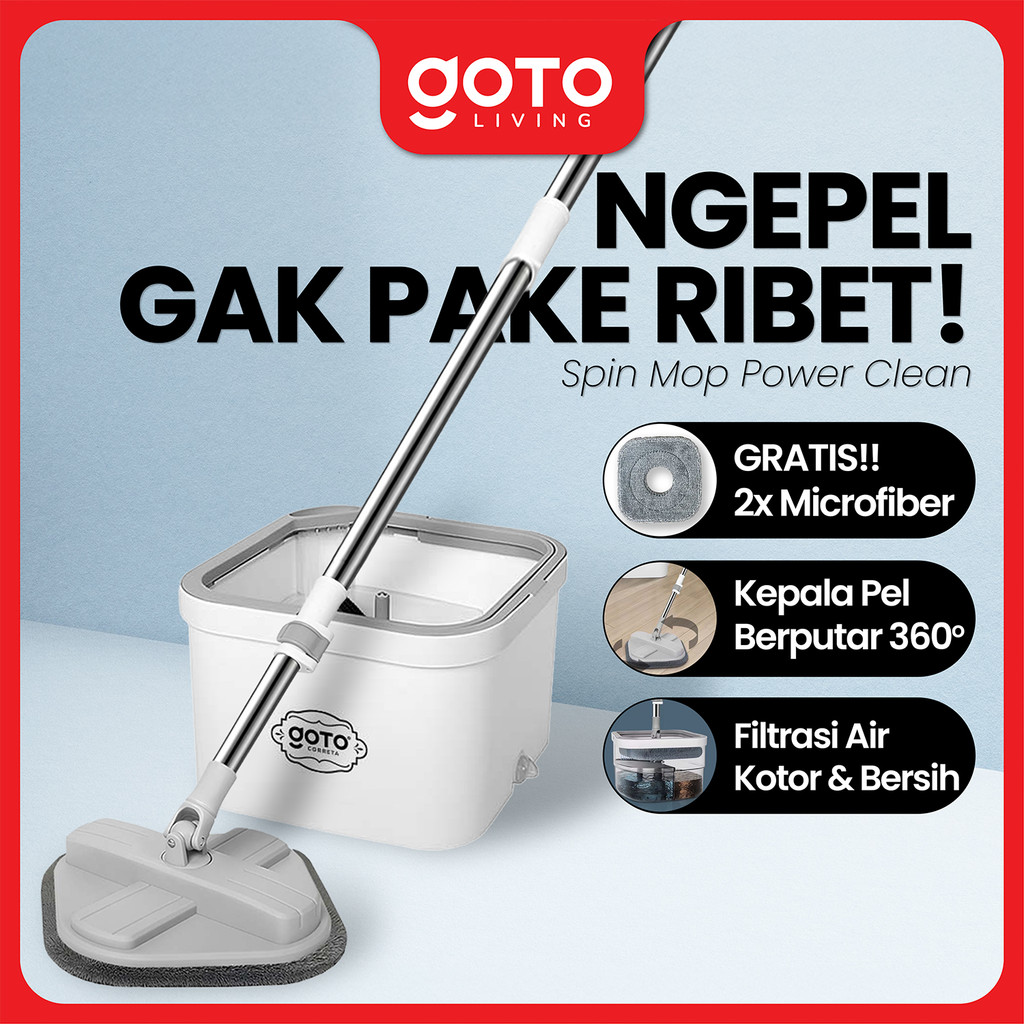 Goto Correta Spin Mop Alat Pel Pengepel Pelan Pembersih Lantai Praktis