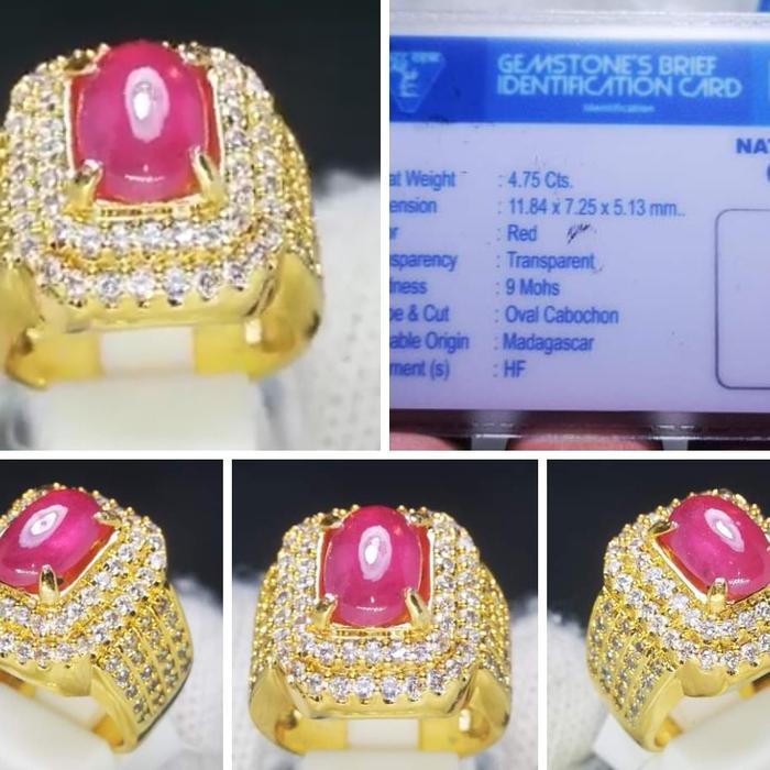 Cincin Batu Natural Ruby Corondum Memo Top Quality