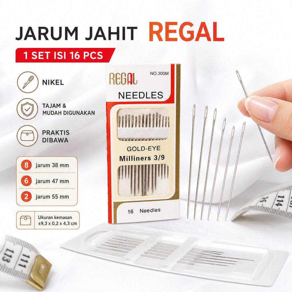 [FS GROSIR] Jarum Jahit Tangan Set Isi 16pcs Jarum Benang Jahit Manual 16pcs Miliners 309 Needles Ja