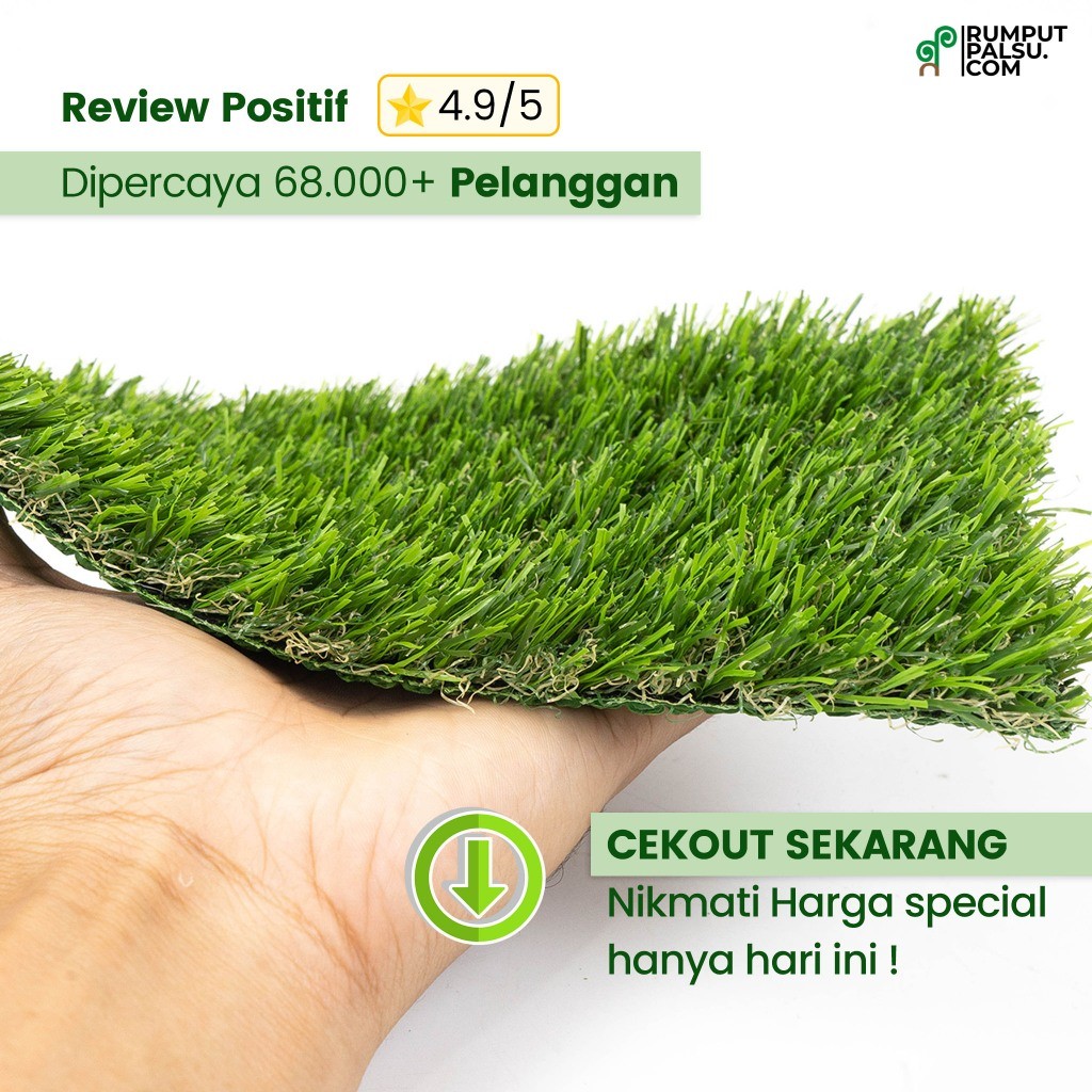 PROMORumput Sintetis Jepang 2cm Per Meter | Rumput Palsu Dekorasi Taman outdoor &  indoor MeteranTER