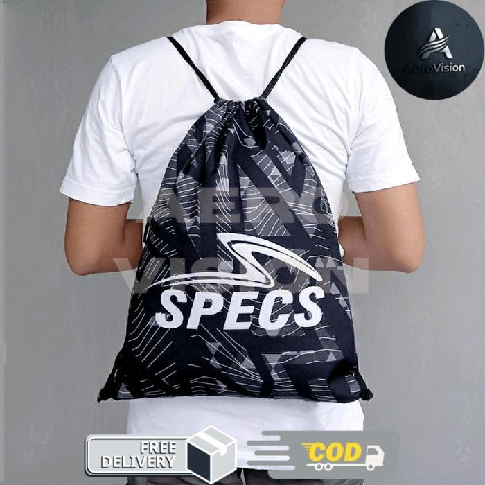 Tas Serut Gymsack Olahraga Pria & Wanita Specs Woodie Black Grey Edition - -, -
