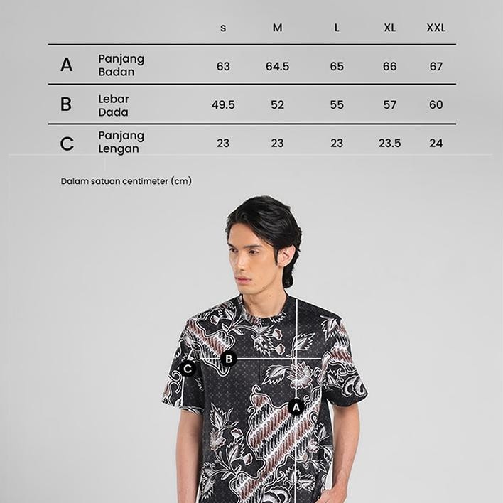 MANZONE X Adipati Dolken - Kemeja Koko Shanghai Batik Lengan Pendek Pria Wangsakara Modern Fit - Bla