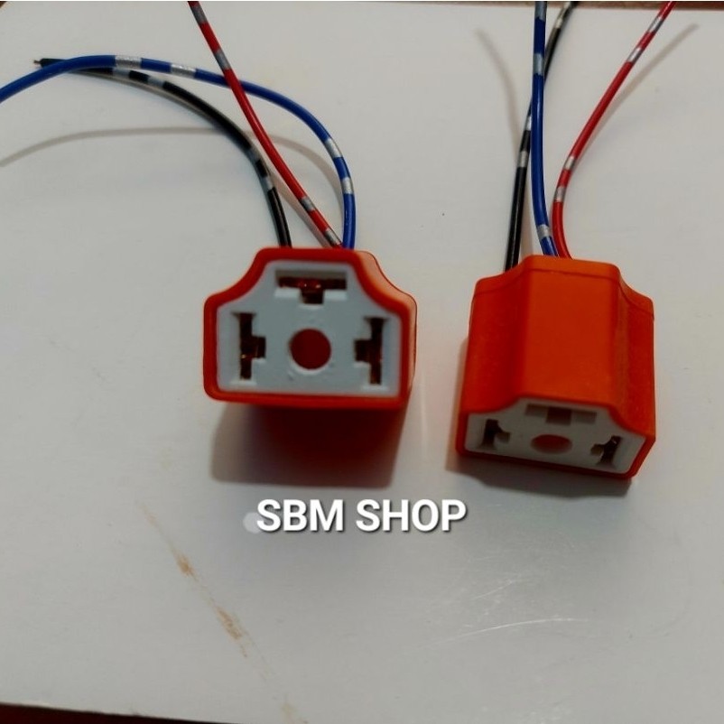 SOKET LAMPU H 4 kramik tahan panas buat motor dan mobil