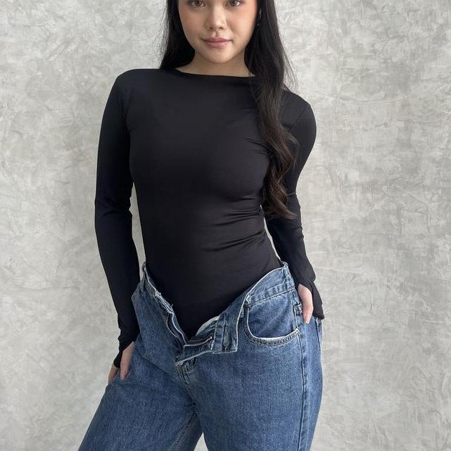 Honey Scarlette - Lassmee Khloe Bodysuit Wanita / Atasan Bodysuit Wanita Lengan Panjang / Bodysuit