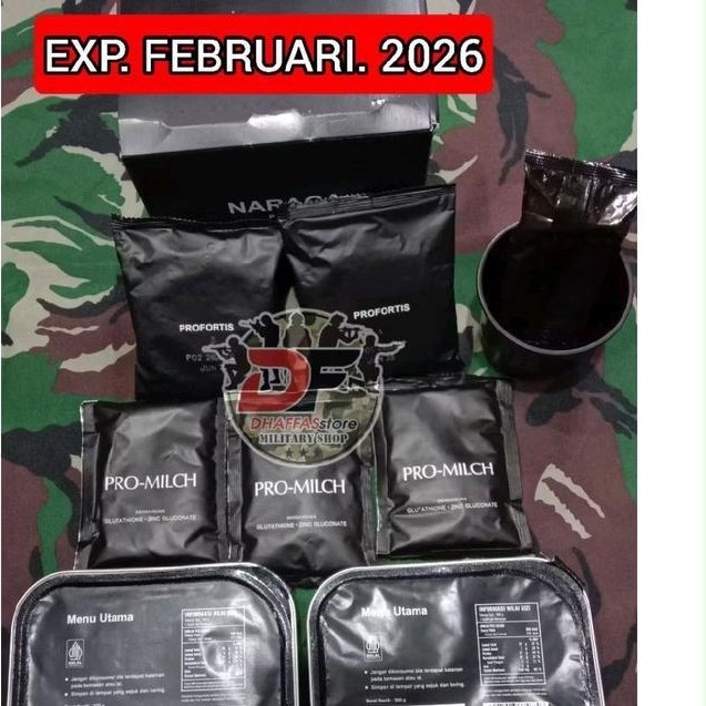 Ransum Nasi Naraga Plus. Exp Februari 2026 1 Paket / 1 Dus Lengkap Naraga Plus. Ransum Nasi Tni.