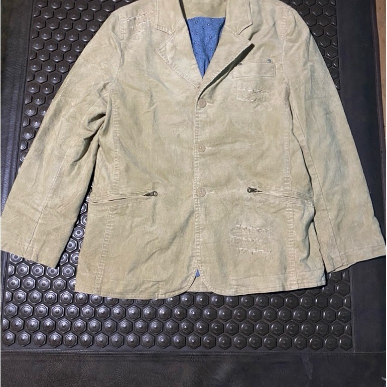 BLAZER JAS LUXURY TOMMY HILFIGER JEANS DENIM CORDUROY UNIK RIPPED CREAM MEWAH BRANDED