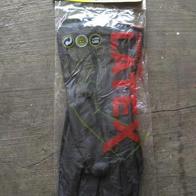 Kinigami- Sarung Tangan Karet Rubber Kenmaster Hitam Latex Industrial Gloves
